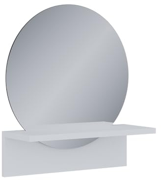 Vicco Badezimmerspiegel Elyra, Weiß, 40 x 47.5 cm | mit Ablage, zur Wandmontage geeignet für Bad und Wohnbereiche