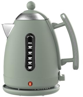 Dualit LITE Wasserkocher 1,5L, Edelstahl, tropffreier Auslauf | Salbei, für Tee, Kaffee und Instantgerichte, kompakt, energieeffizientes Heizelement, 22×17×26 cm