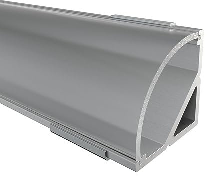 Alumino | LED Aluminiumprofil Eloxiert | 150 cm | Eckprofil | Semi Abdeckung | für 12 mm LED-Streifen | Weser