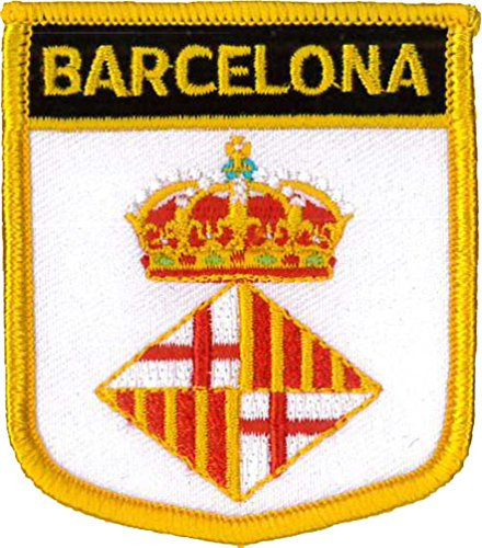Barcelona Stadt Schild gestickt Patch 7cm x 6cm, 1 Stück, Embroidered Patch