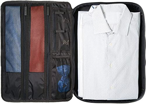 DEGELER® Sac à chemise pour chemises et chemisiers sans plis et sans plis – avec compartiments pour cravates, mouches | sac de rangement & organiseur | Idéal pour bagage à main