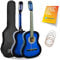 3rd Avenue Pacchetto Per Principianti Di Corde In Nylon Spagnole A Grandezza Naturale 4/4 Per Chitarra Classica - 6 Mesi Di Lezioni Gratuite, Borsa, Corde - Blu