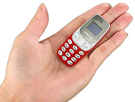 Mini Teléfono Móvil el más pequeño del Mundo con Doble SIM y Cambiador de Voz L8STAR Diminuto Enano (Rojo)
