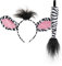 KarnevalsTeufel Zebra-Set, 2-TLG. Haarreif mit Ohren und Schwanz, Tierkostüm, Animal, Karneval, Fasching, Mottoparty