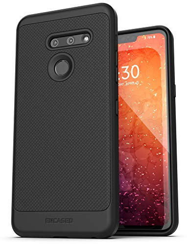 ENCASED Thin Armor Schutzhülle für LG G8 ThinQ (schmale Passform), flexible Griffabdeckung, Schwarz