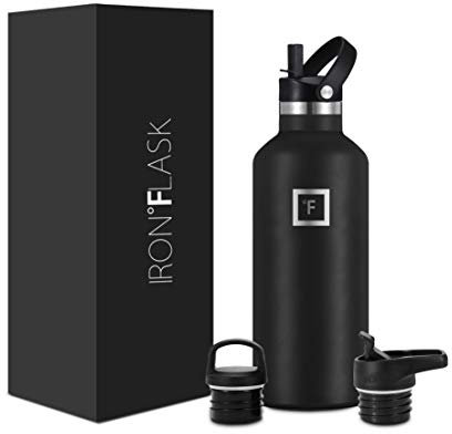 Edelstahl Trinkflasche mit 3 Deckel - Auslaufsicher Thermosflasche - Metall Wasserflasche Doppelwandig Isoliert BPA-freie fur Sport Schule Fitness Camping
