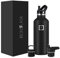 Edelstahl Trinkflasche mit Strohhalmdeckel - 950ml (3 Deckel) - Auslaufsicher Thermosflasche - Metall Wasserflasche Doppelwandig Isoliert BPA-Freie