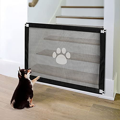 PETLESO Treppenschutzgitter für Hunde Hundeschutzgitter Installieren Absperrgitter Tür 80X100 cm Schwarz