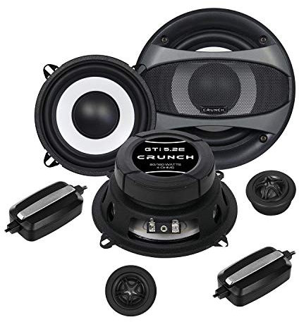 Mediadox Front/Heck 13cm/130mm 2-Wege Kompo Auto Lautsprecher/Boxen/Speaker Set von Crunch (GTI5.2E) kompatibel mit Renault Megane 3-2008-2014