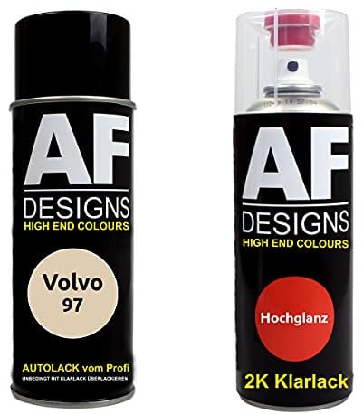 Alex Flittner Designs Spraydose Set für Volvo 97 Gelb 2K Klarlack Basislack