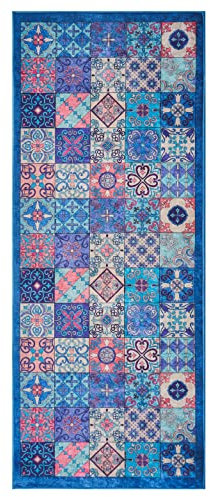 wunderlin Läufer Flur Teppich Küche Collection Waschbarer Modernes Design, Wertvoll Verwenden Für Teppichlaeufer, rutschfest und Küchenläufer | Nützlich Küchenteppich Waschbar (Small Tiles, 60x150)