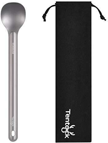 Tentock Titan Löffel und Spork mit Langen Griff Besteck für den Außenbereich Ultraleicht Camping Spork für Picknick Reisen (Löffel)