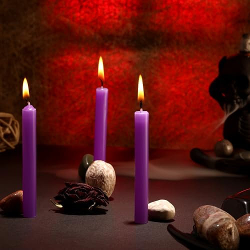 PROSPERRO LUMO by Parkash Candles - Juego de 20 velas de hechizo ritual, sin perfume (color morado)