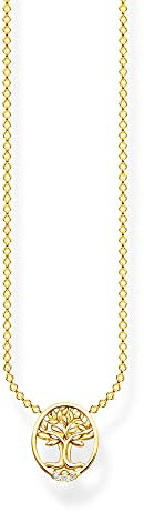 THOMAS SABO Damen Kette Gold Tree of Love weiße Steine 925 Sterlingsilber KE2126-414-14-L45V