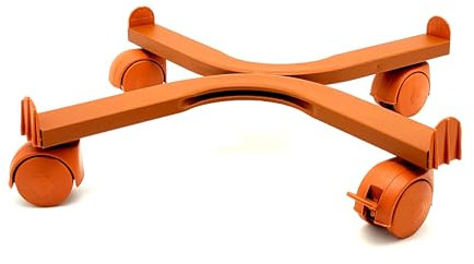 TECNOKIT, Quadratischer Pflanzen- und Blumenwagen, 38 x 38 cm, verstellbare Dübel, 4 Kunststoffräder mit Bremse, maximale Traglast 90 kg, robustes Stahlgestell (Gestell)