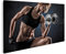 Bild auf Leinwand Fitness Hanteln Brutal Athletische Frau Pumping Up Muskeln Wandbild Poster Kunstdruck Bilder