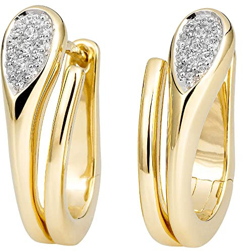 Jobo Damen-Creolen aus 14 Karat 585 Gold mit 26 Diamanten
