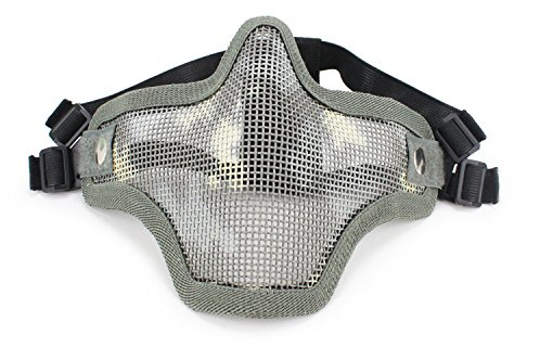 ACEXIER Taktische Halbgesichts-Metallgitter-Komfortable Schutzmaske für Jagd, Kriegsspiel, Cosplay, Militär, Paintball, Airsoft-Zubehör