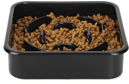 PETTOM Accessoires Anti Glouton pour Gamelle Chien Surélevée, Gamelle Anti Glouton Chien Carrée 1.2 L