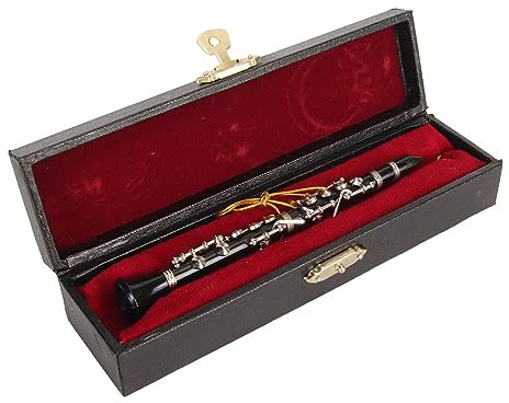 Miniature Clarinet Musical Instrument, 13cm Lifelike High Simulation Mini Clarinet Instrument Model with Storage Box for Music Room