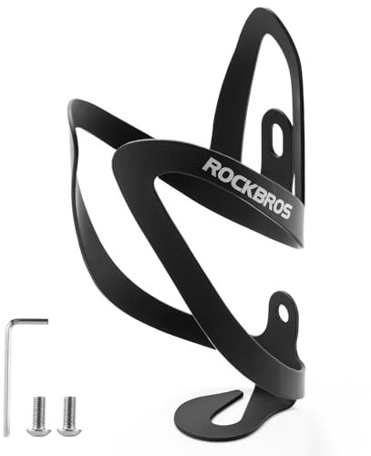 ROCKBROS Bike Water Bottle Cage, Durable Aluminum Alloy Bike Cup Holder, Lightweight Water Bottle Holder, Universial Bike Bottle Cage for Road Mountain Bikes