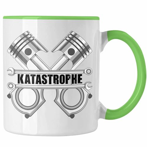 Trendation - KFZ Mechaniker Meister Tasse Katastrophe Kolben KFZ Schrauber (Grün)
