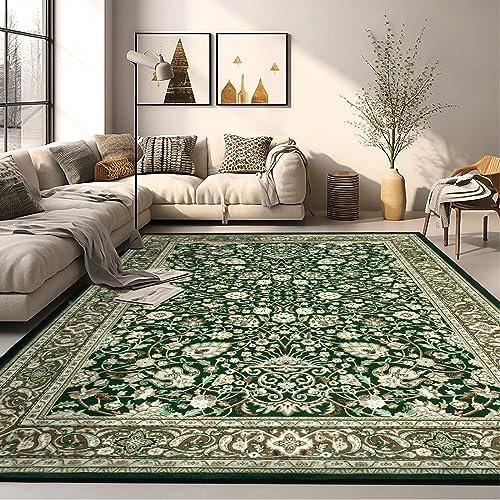VFROO Area Rug Waschbarer Wohnzimmerteppich, Vintage, weich, Boho, rutschfest, fusselfrei, bedruckt, für Esszimmer, Schlafzimmer, Cyan