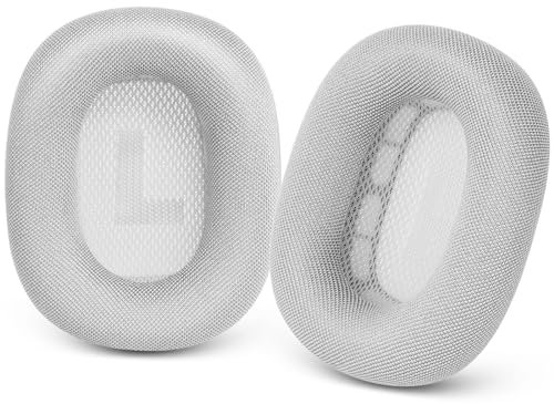 G GVOEARS Gvoears Ersatz-Ohrpolster für Apple AirPods Max Kopfhörer, Netzstoff-Ohrpolster mit Memory-Schaum und Magnet für AirPods Max (Silber)