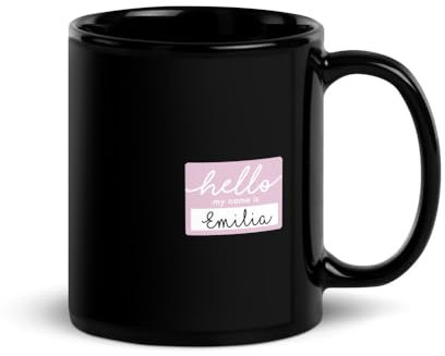 Teegarb Letter Blanket Hello My Name Is Emilia Frauenanhänger mit Spitzname, niedliches Namensschild Emilia 2