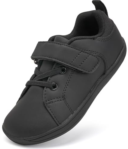 IceUnicorn Chaussures pieds nus pour enfants - Baskets pour garçons et filles - Chaussures de marche pieds nus - Chaussures de trail minimalistes pour tout-petit, Noir , 31 EU