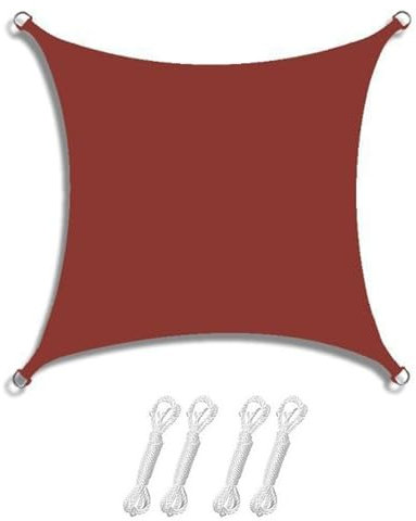 HonunGron Sonnensegel Sonnenschutz Wasserdicht Sonnensegel Rechteckig, 97% UV Schutz für Patio Garten Terrasse und Balkon Sonnenschutz, Mit Ösen und Befestigungsseile (2.5×3 M,Dunkel Rot)