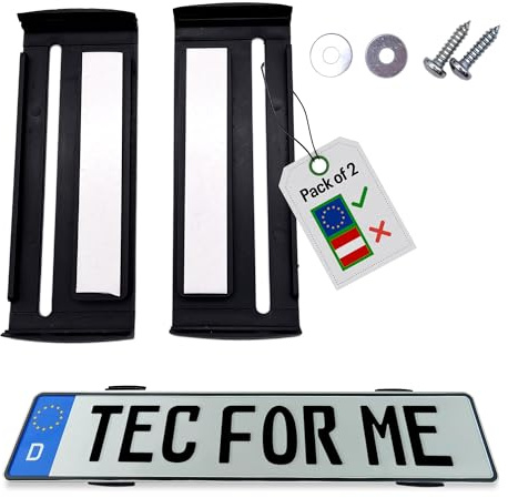 NEU! Easy Clip rahmenlose Kennzeichenhalterung - Elegante Kennzeichenhalter mit Perfekter Passform und sicherem Halt - einfache Montage ohne Bohren (Deutschland ! KEIN Österreich)
