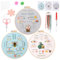 cobee 3 Set Stickset für Anfänger, Starter Stickerei Stich Praxis Kit DIY Sticksets für Erwachsene Enthält 28 Verschiedene Stiche, Tutorial Video, Stoffe mit Mustern, Hoop