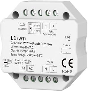Dimmer AC100-240V 1CH 0/1-10V 2.4G dimmer touch