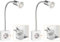 ledscom.de 2 Stück Steckdosenlampe LESCH Leselampe, chrom/weiß inkl. GU10 LED Lampe 5,8W, 468lm, 33°, warmweiß