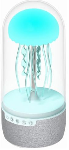 Cikiki Mechanical Motion Jellyfish Bluetooth Speaker Wireless, Portable Speaker Mood Night Light Electric Jellyfish Bedside Lamp, LED Jellyfish Portable Sound Speaker Gift for Adults
