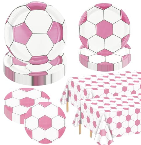 Decoraciones de fiesta de fútbol – Suministros de fiesta de fútbol incluyendo platos de fútbol, servilletas, mantel para niños, fanáticos del fútbol, eventos deportivos, suministros de fiesta del día