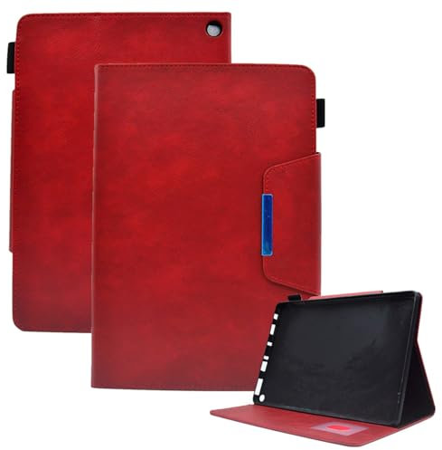Jenyoog for Amazon Kindle Fire HD 8 & HD 8 Plus Case (12th Generation/10th Generation, 2024/2022/2020 Release) 8, PU Leather Standing Cover with Smart Auto Sleep/Wake & Card Slot (Red)