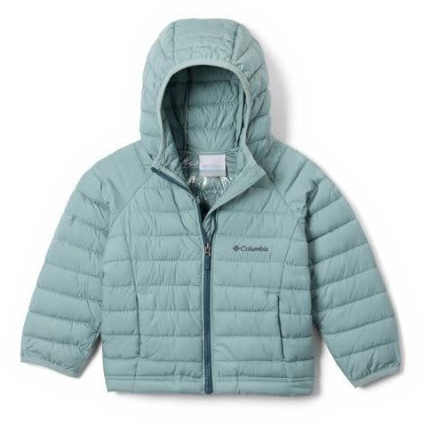 Columbia Youth Girls Powder Lite 2 Hooded Jacket, Hooded Puffer Jacket, Crushed Blue, XXS