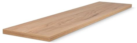 HausFux studioLINE MDF-Innenfensterbank nach Maß - 1,8 cm stark, melaminbeschichtet, mit ABS-Kante - Made in Germany - individueller Zuschnitt (Berg Esche, T x L | 15 x 50 cm)