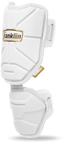 Franklin Sport Baseball Elbow Guard - PRT Series Youth Baseball + Softball Elbow Shield for Batting - Protective Elbow + Forearm Pad - Right + Left Hand Hitters - White/Gold - One Size - Youth