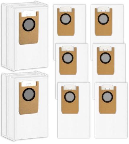 (8 Piezas) Omni S1 Pro Bolsas de Polvo de Repuesto Compatibles con Accesorios de Aspiradora Robot Eufy Omni S1 Pro, Bolsas de Polvo Para Aspiradora Robot, 8 Piezas incluidas