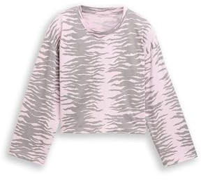 TOM TAILOR Mädchen Kinder Cropped Langarmshirt mit Muster