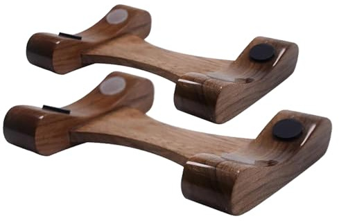 FORRTY Hantelständer Aus Walnussholz, Hantelhalter, Hantelablage Aus Massivholz, 2er-Set, Hantelscheibenständer, Hantelset, Ablage, Kurzhantel Ständer, 20 X 13 X 3 cm