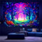 Arsey Schwarzlicht Wandteppich Wald Trippy UV-Reaktiver Wandteppiche Aesthetic Baum Wandtücher Deko Wohnzimmer Kunst Wandtuch, Bunt, 150x130cm