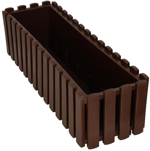 KOTARBAU® Blumenkasten - Blumentopf - 58x18x16 cm - Braun - Kunststoff - Pflanzkasten - Balkonkasten - Pflanzkübel Rechteckig - Übertopf Groß - Blumenkasten Balkon