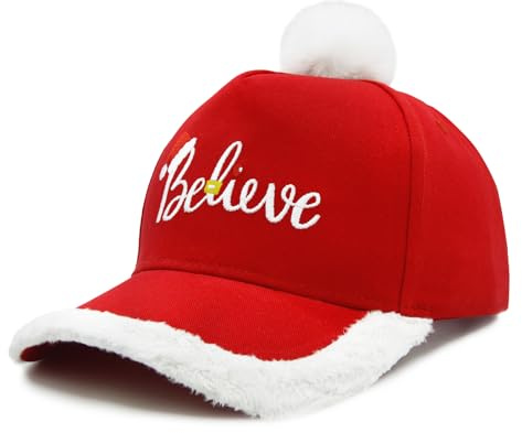 WALNOVA Basecap Weihnachtsmütze für Damen Herren, Plüsche Stickerei Weihnachtsmützen Erwachsene, Verstellbare Christmas Santa Hat für Weihnachts Silvester Party