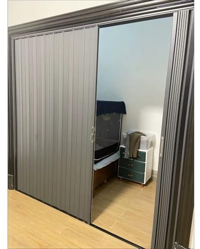 Portes pliantes Portes coulissantes pour chambre à coucher avec clé, Portes accordéon personnalisables en taille et couleur avec rail, Cloison pliante pour isolation thermique