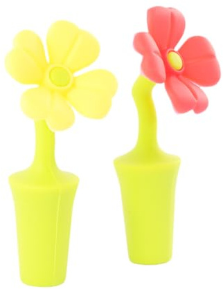 JOINPAYA Silicone Wine Bottle Stoppers Flower Shape 4 Pcs Colorful Beverage Stopper Reusable Caps for Club and Cocktail Parties