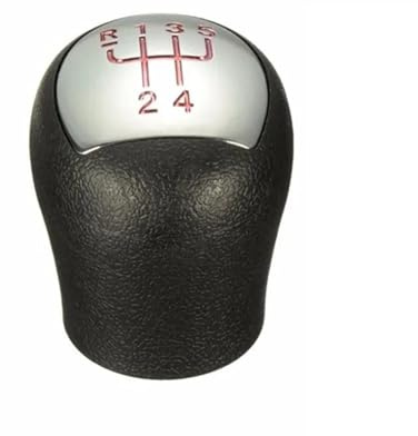 Schalthebel Kopf Abdeckung 5 Geschwindigkeit Auto Schaltknauf Verchromt MT GearShifter Hebel Stick Stift Arm Kopf Ball Für Megane Für Clio II 2 MK2 172 182 RS Für Sport Schalthebel Griff(Red)